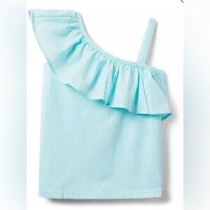 NWOT • Janie and Jack • 2T • Ruffle Shoulder Top Teal/Plume